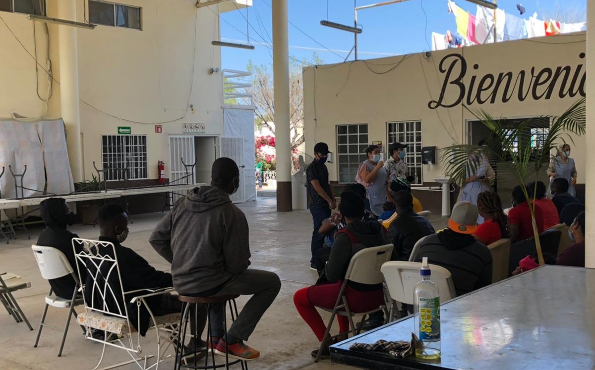Migrantes de Haití en un albergue en Reynosa. (Carolina Garza)
