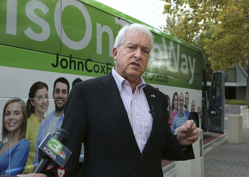 Candidato republicano a gobernador de California, John Cox. Foto: Rich Pedroncelli/AP