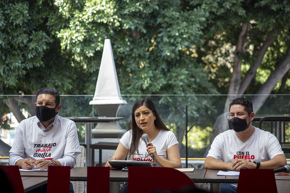 Claudia Rivera anunció su inscripción como precandidata al proceso interno de Morena. (Andrés Lobato)