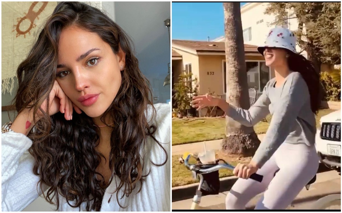 Eiza González sufre accidente en bicicleta (Especial).