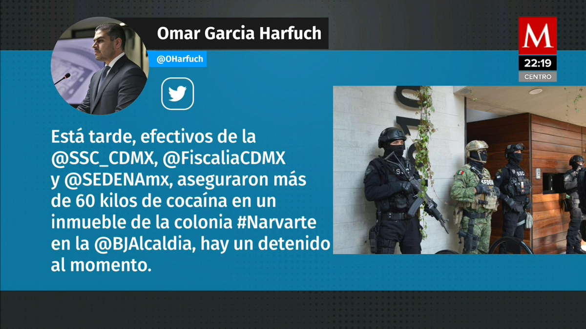 Aseguran 66 kilos de cocaína en la CdMx