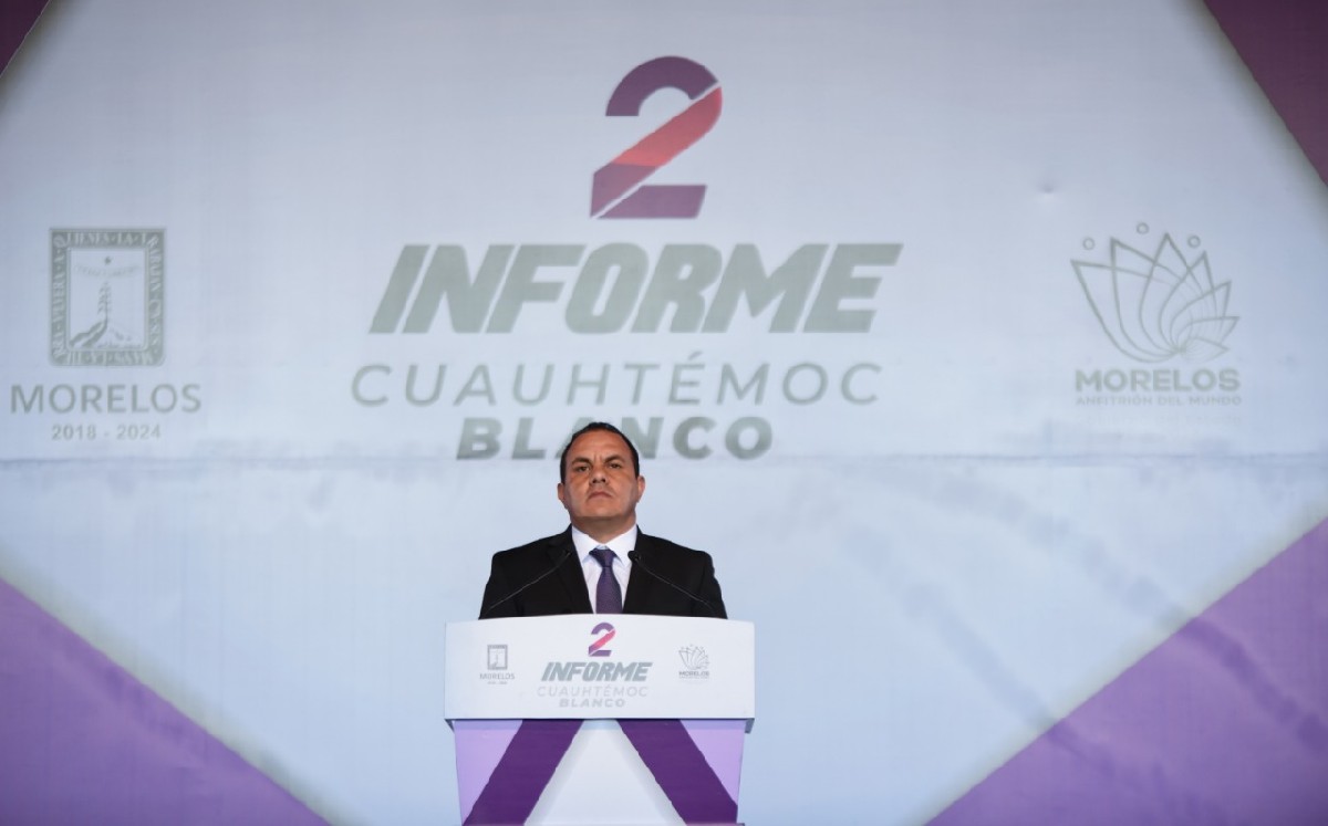 Cuauhtémoc Blanco dio su informe anual desde Centro Cultural Teopanzolco, en Cuernavaca. (Especial)