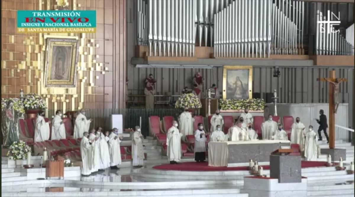 Misa virtual en la Basílica de Guadalupe. (Especial)