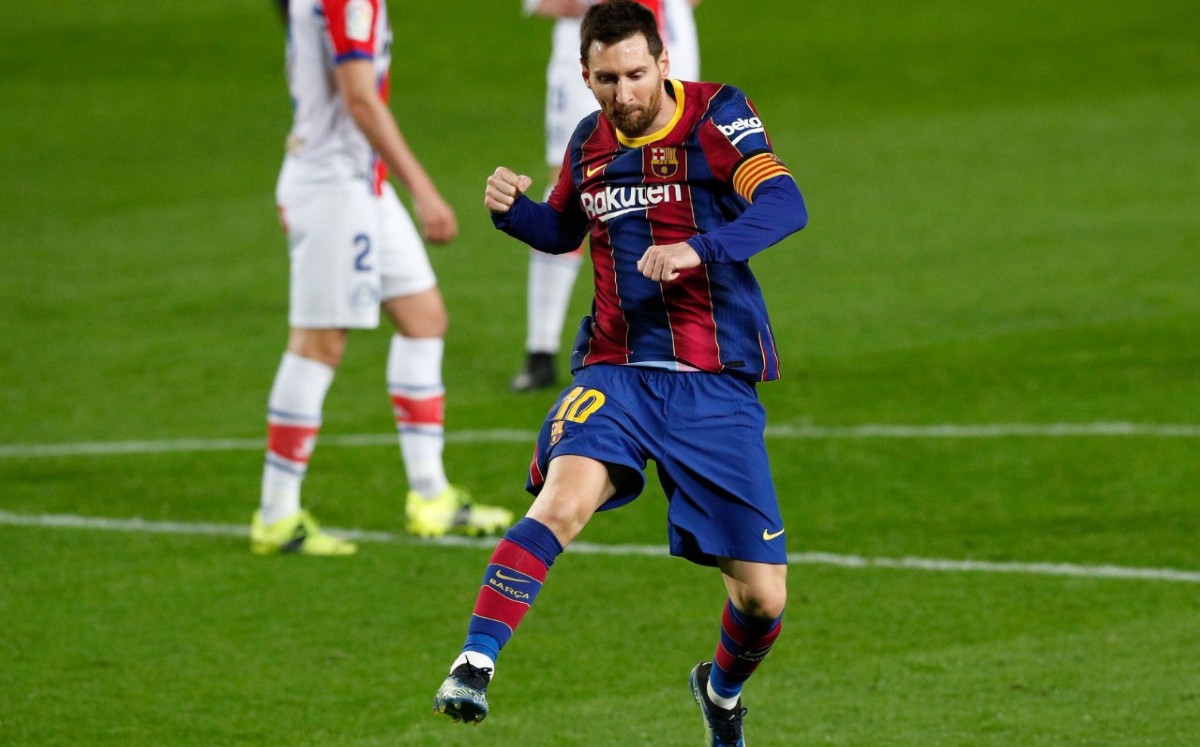 Lionel Messi, durante el partido ante el Alavés (Reuters)