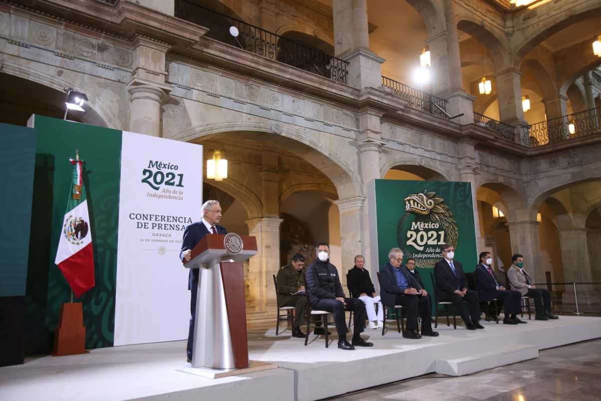 André Manuel López Obrador en conferencia de prensa desde Oaxaca./ Juan Carlos Bautista