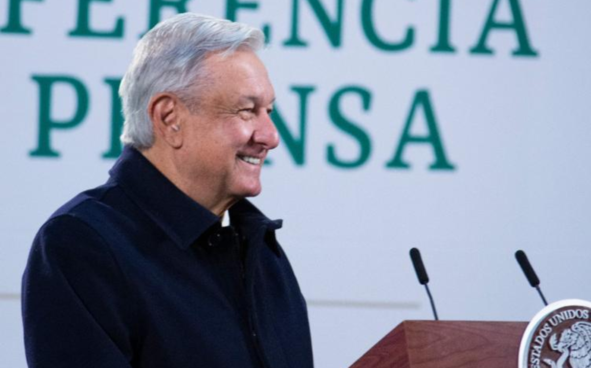 El mandatario en su conferencia de hoy en Palacio Nocional. (Cortesía)