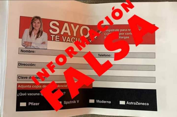 Sayonara Vargas negó que exista de su parte un programa denominado “Sayo te vacuna”.