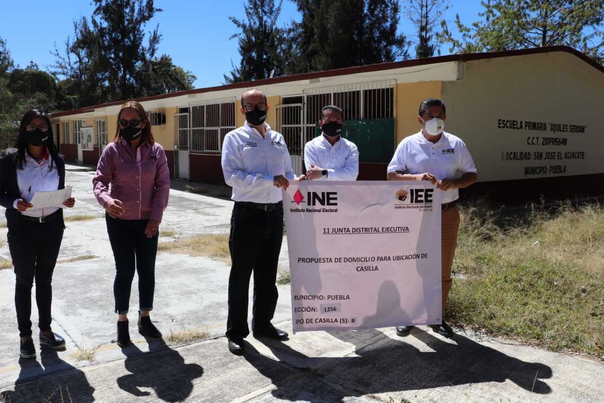 Supervisan IEE e INE Puebla casillas electorales. (Especial)