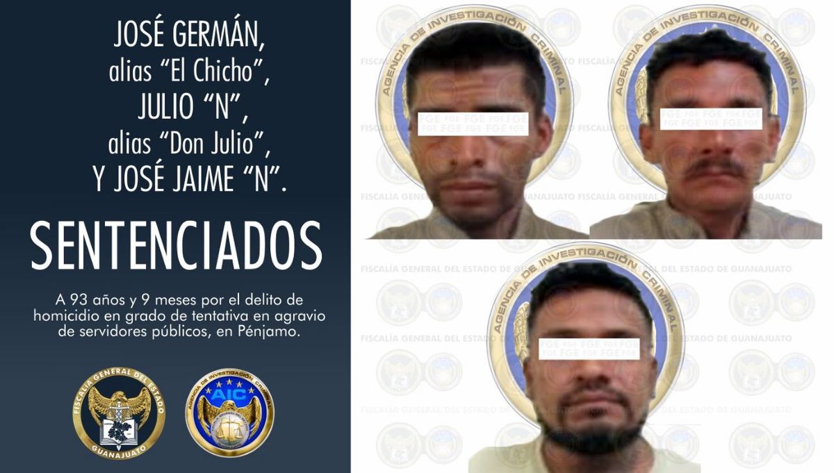 Dan casi 100 años a agresores de policías en Pénjamo.
