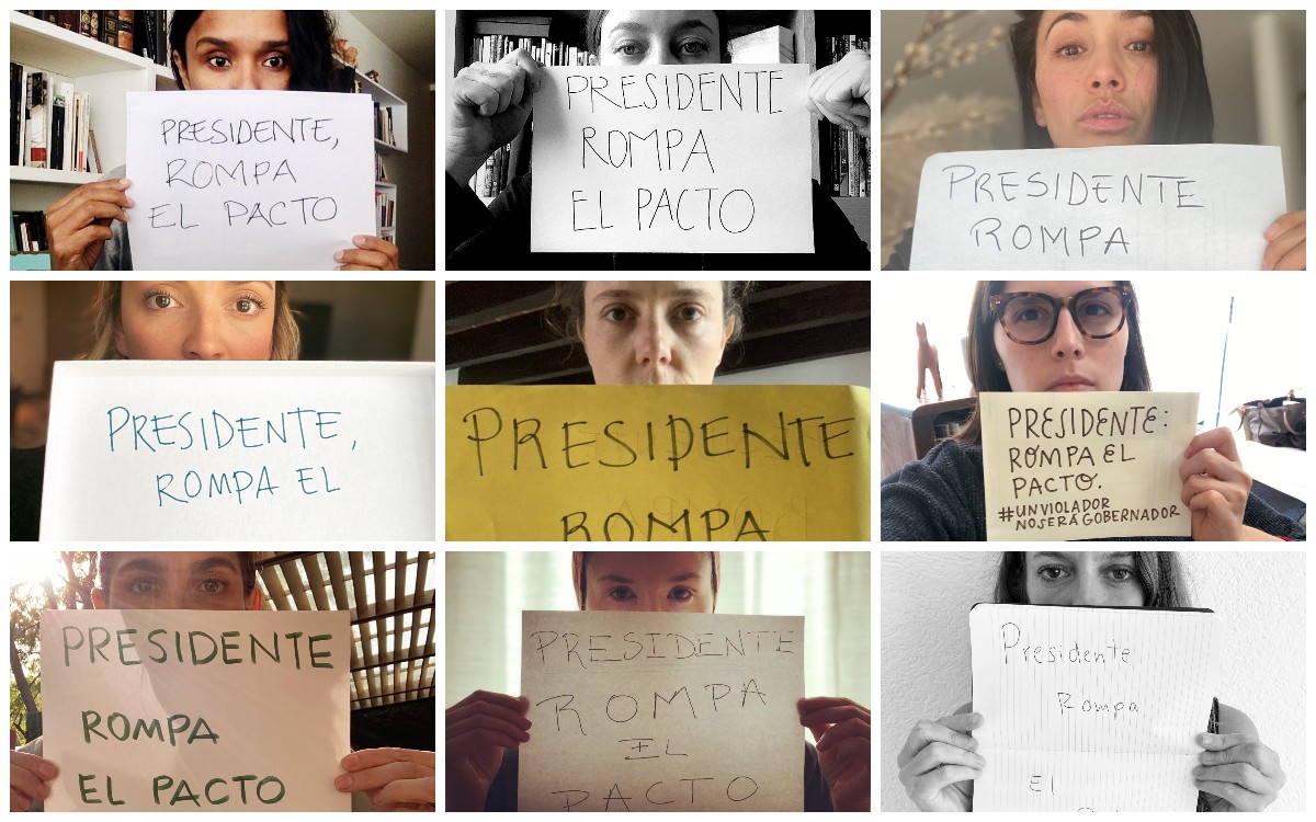Mujeres se manifestaron en contra de los dichos del Presidente | Twitter