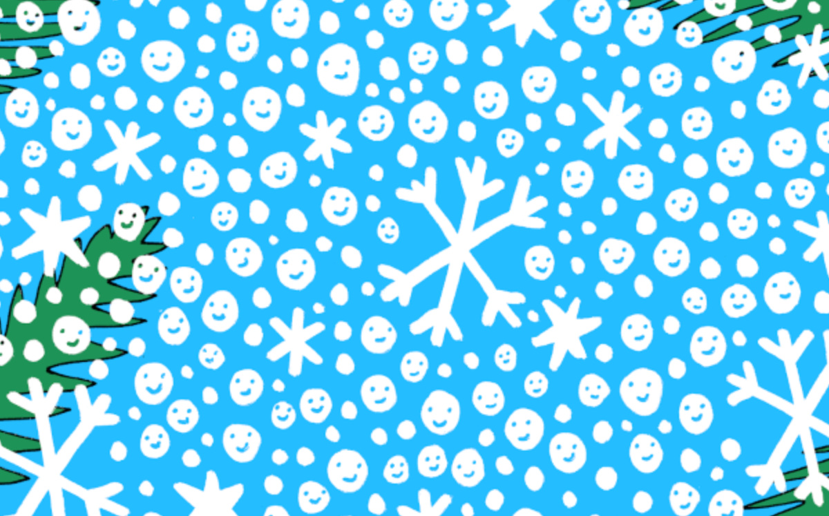 Encuentra al muñeco de nieve entre los copos (Dudolf).