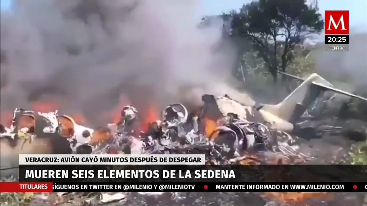 Avión del Ejército se desploma en Veracruz; mueren 6 militares