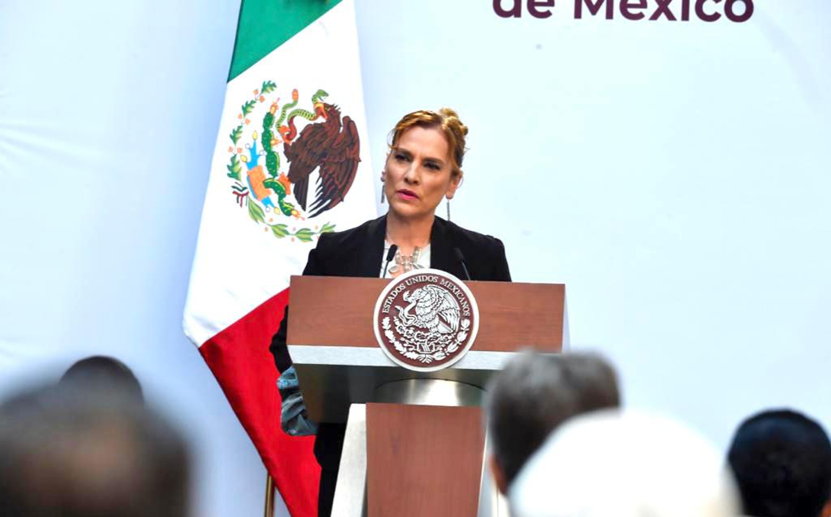 La escritora Beatriz Gutiérrez Müller durante el aniversario luctuoso de Madero. (Pedro Domínguez)