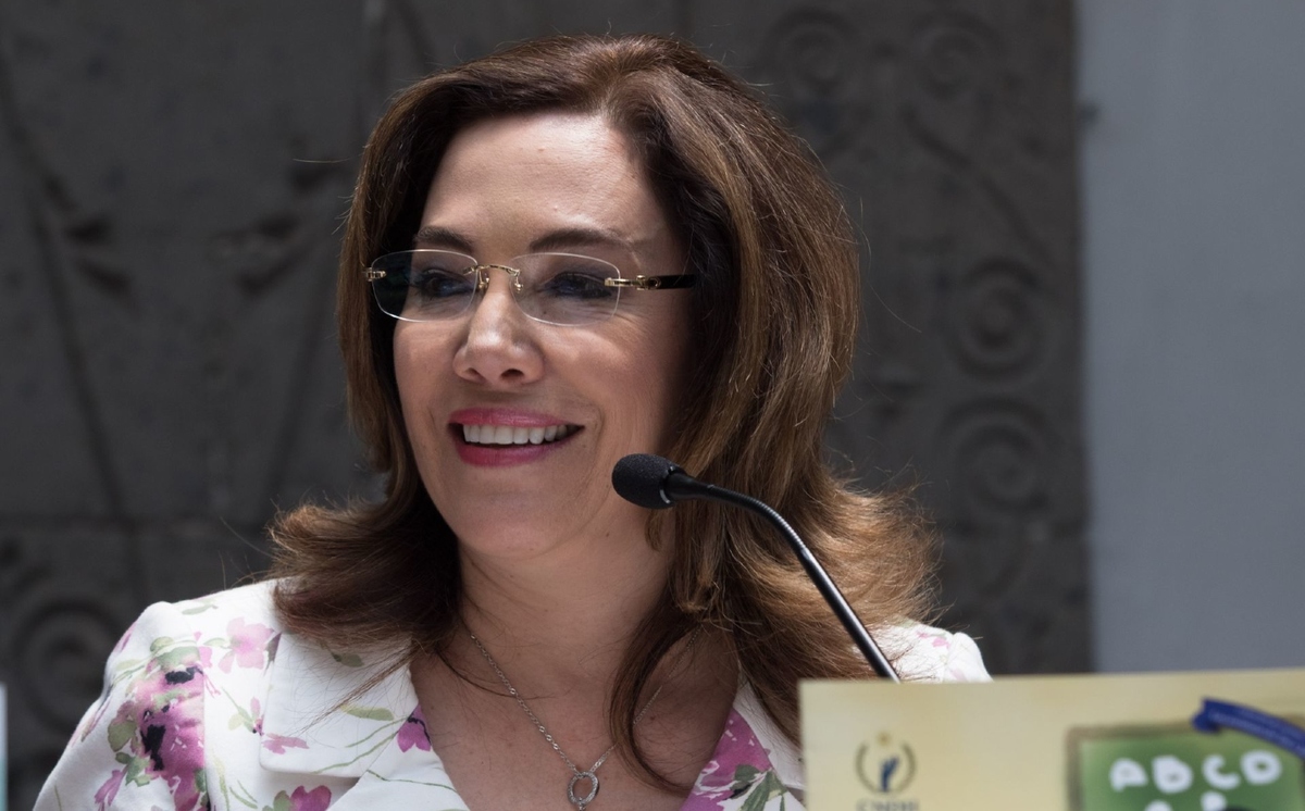 Blanca Lilia Ibarra, comisionada presidenta del INAI, durante la presentación de un libro. (Cuartoscuro)