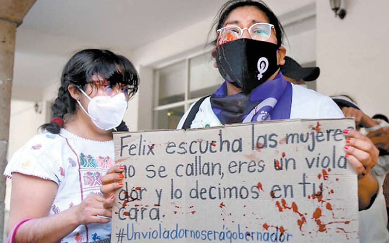 Con megáfono, morenista descalabró a Yolitzin Jaimes, detractora de Félix Salgado. (J. C. Bautista)
