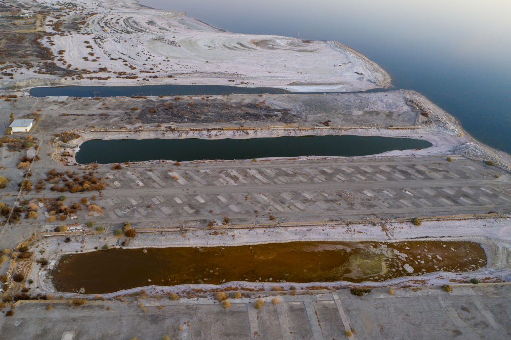 Vista aérea de Salton Sea en febrero de 2021. Foto: David McNew/Getty Images