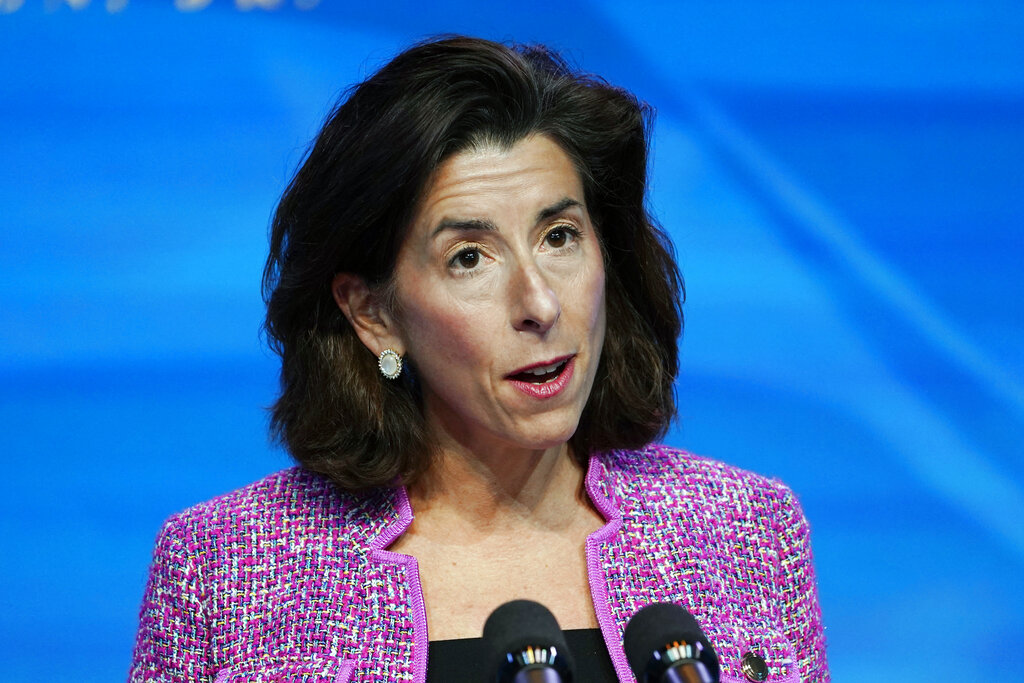 Gina Raimondo, secretaria de Comercio de Estados Unidos. (AP)