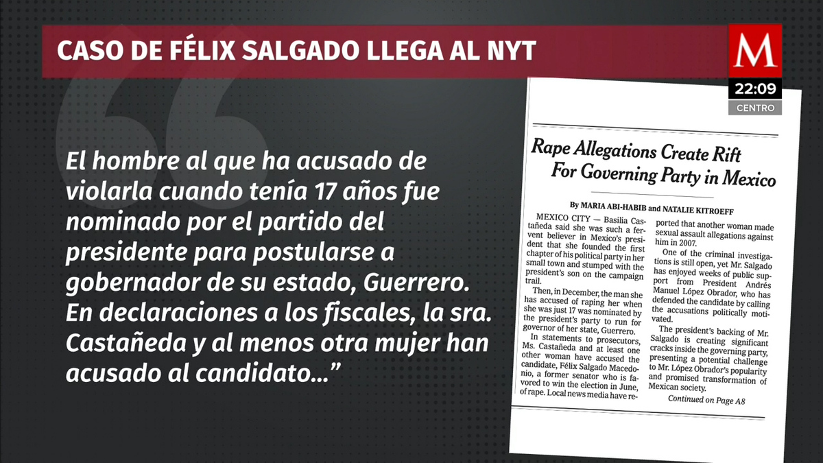 Caso de Félix Salgado Macedonio y su polémica candidatura llegó a la portada de The New York Times
