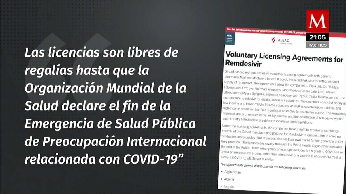 El Remdesivir en México no está aprobado por la Cofepris