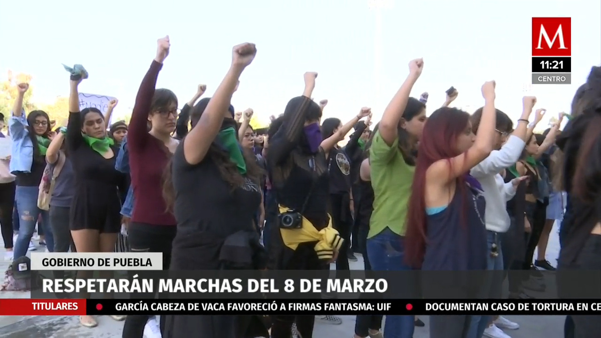 Gobierno de Puebla respetará marchas del 8 de marzo