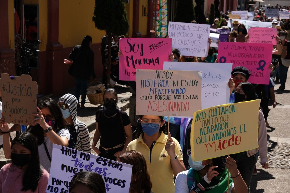 Colectivos feministas se han manifestado desde el feminicidio de Mariana Sánchez en Chiapas. (Cuartoscuro)