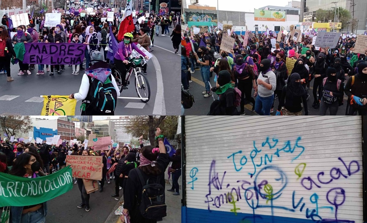 Mujeres de Nuevo León exigen alto a la violencia de género. Foto: Carolina León.