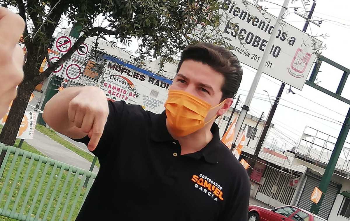 Samuel García, candidato de Movimiento Ciudadano a la gubernatura de Nuevo León. Foto: Roberto Alanís.