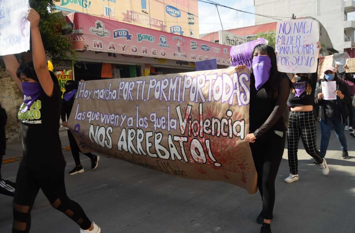 Marcha feminista en la región Tula. (Francisco Villeda)