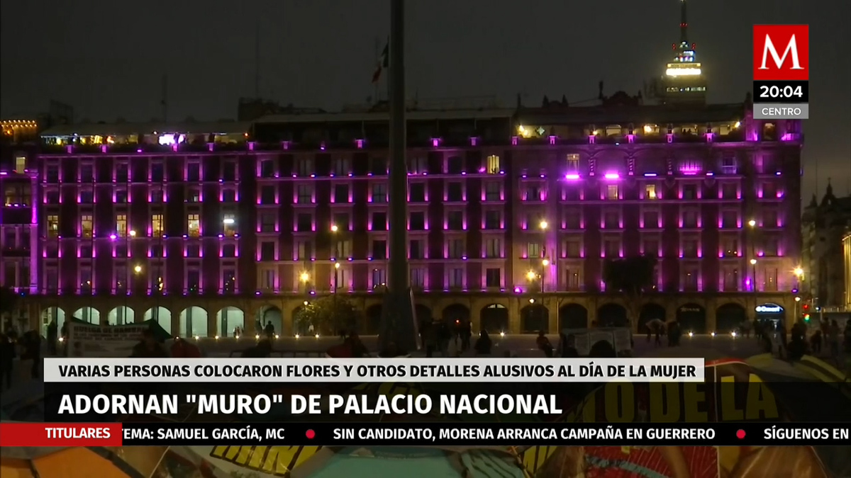 "México feminicida": proyectan frases en Palacio Nacional como protesta previa a 8M