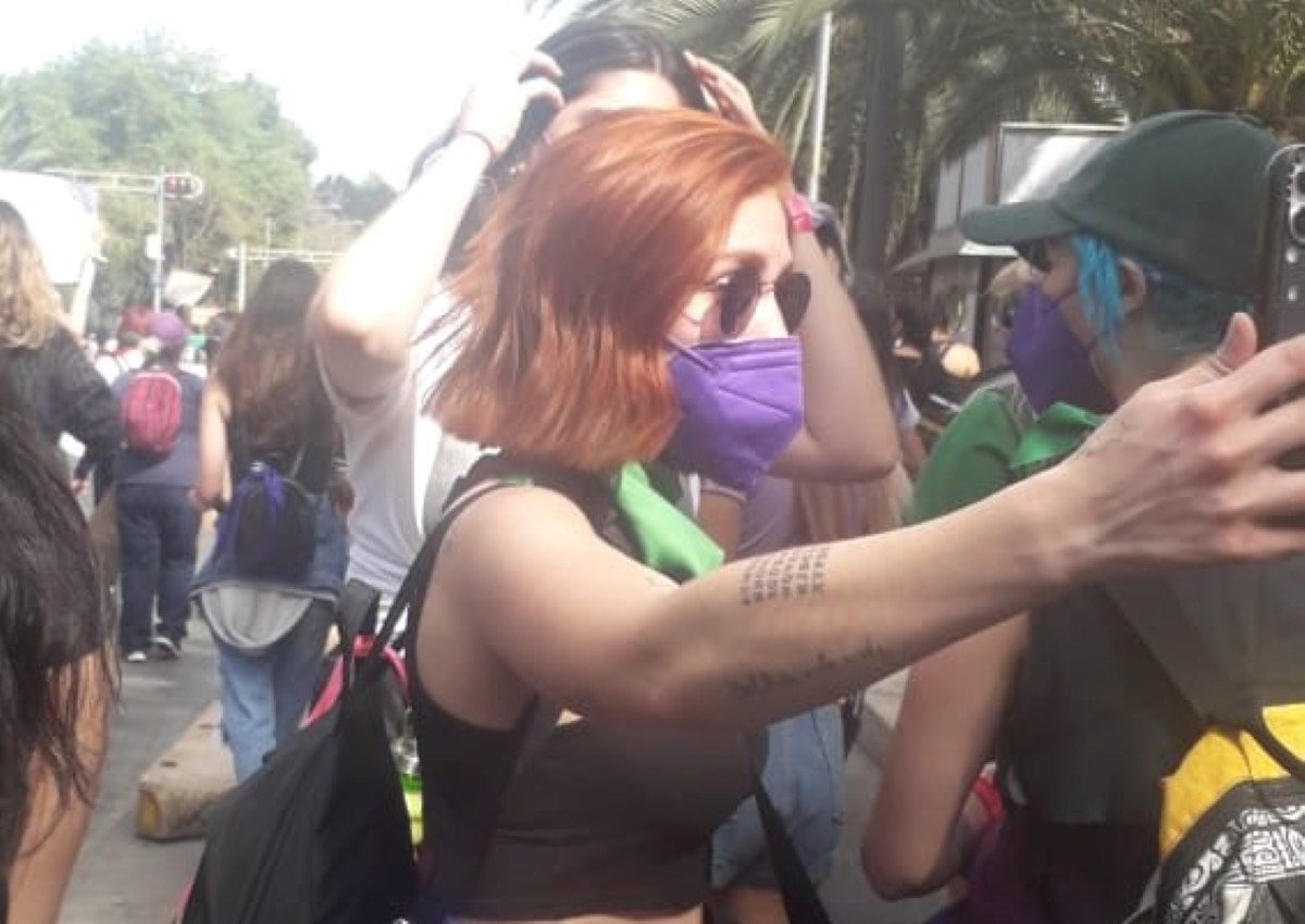 Nath Campos acudió a la marcha de mujeres en CdMx. | Sandra Rojas