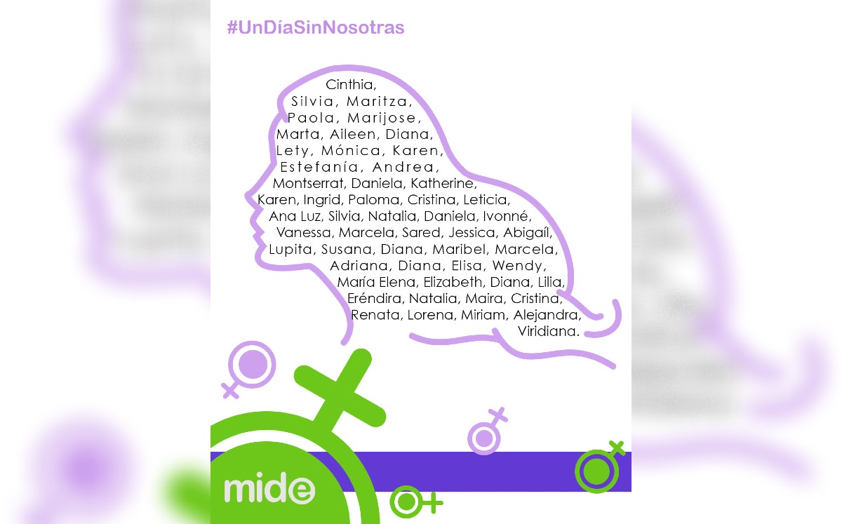 Las trabajadoras del MIDE también se sumaron al paro "Un día sin nosotras". | Twitter