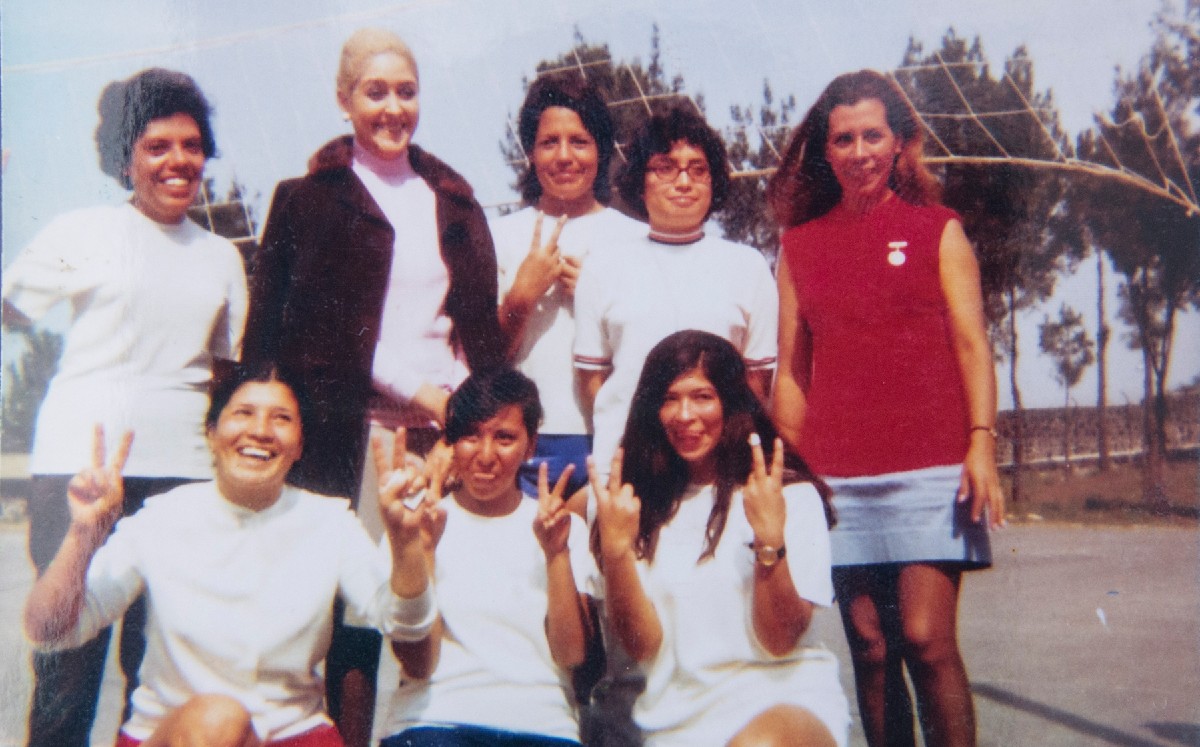 Mujeres presas políticas después de hacer ejercicio en la entonces Cárcel de Mujeres. | Cortesía