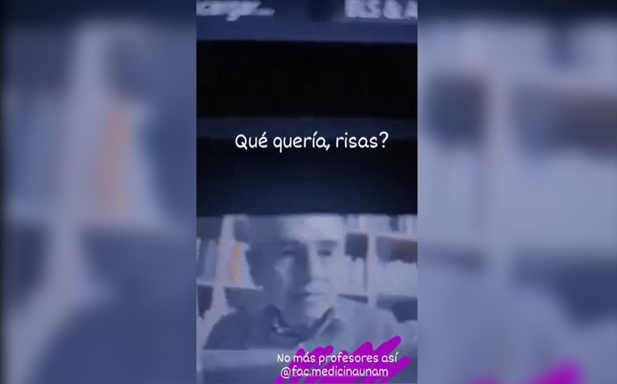 La alumna logró captar la reacción de su profesor al burlarse de los movimientos de mujeres. (Especial)