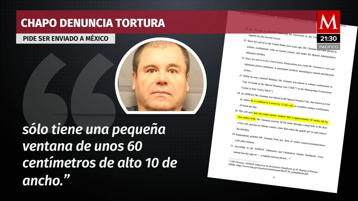 Defensa de 'El Chapo' denuncia "tortura física y mental" en prisión de Colorado