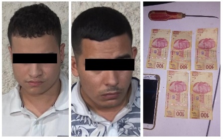 Los detenidos se identificados como Clayderma, de 18 años y Christian de 21.