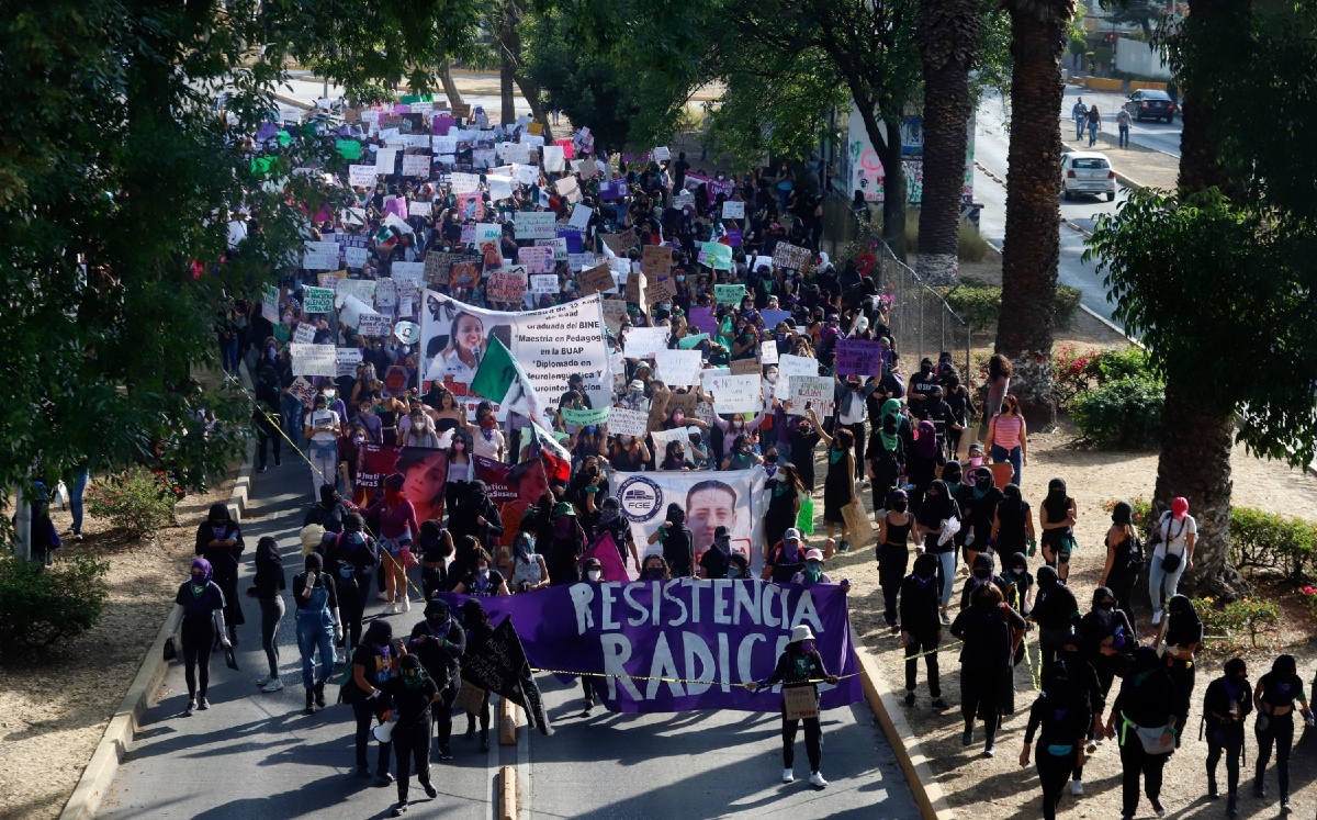 Mujeres marcharon para conmemorar el Día Internacional de la Mujer en Puebla. (Cuartoscuro)