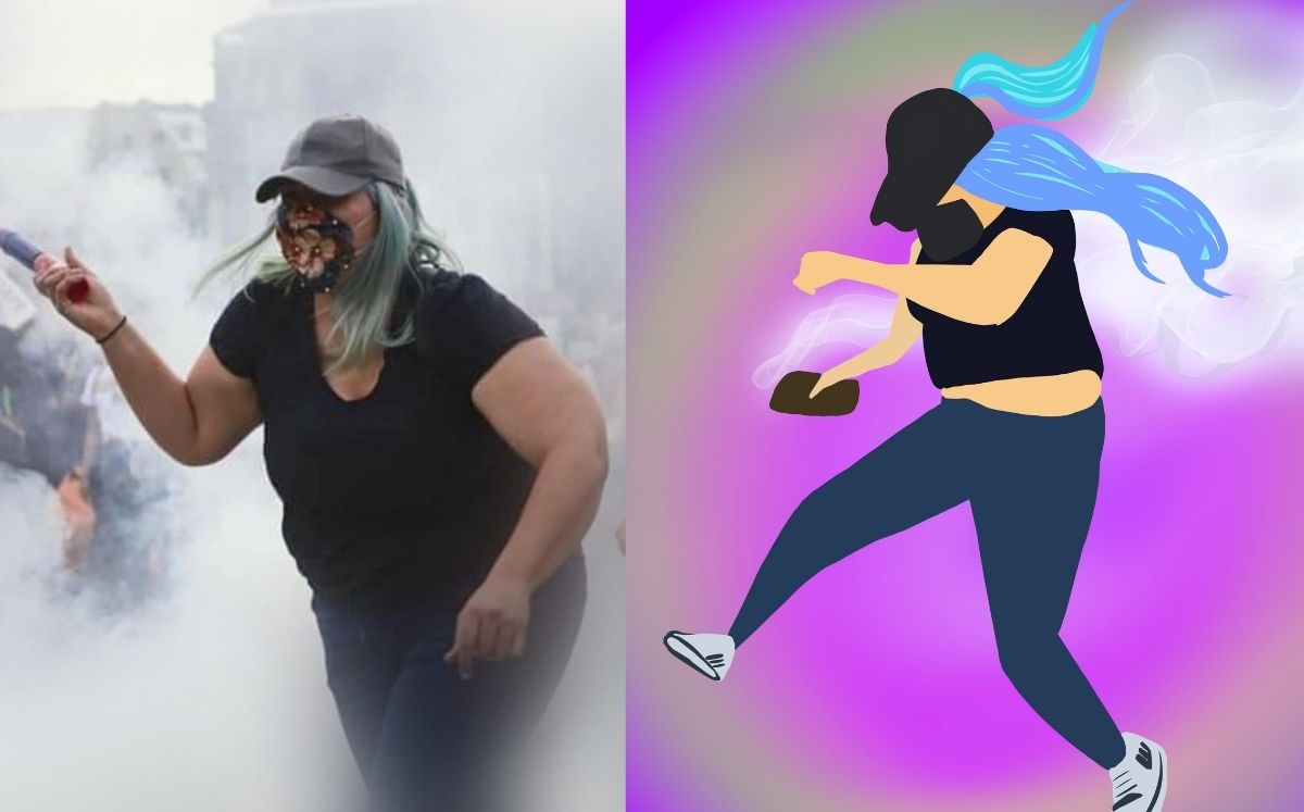 'La Reinota', la mujer que se volvió viral el 8M (Ilustración: Sirakiry)