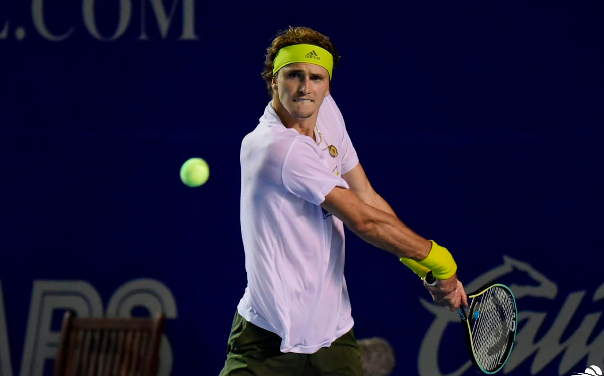 Alexander Zverev durante un entrenamiento en el AMT 2021 (Twitter @AbiertoTelcel)