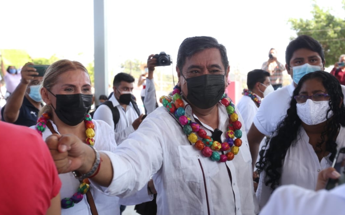 Con cubrebocas, pero  sin sana distancia, inicia la campaña de Félix Salgado Macedonio. (Octavio Hoyos)