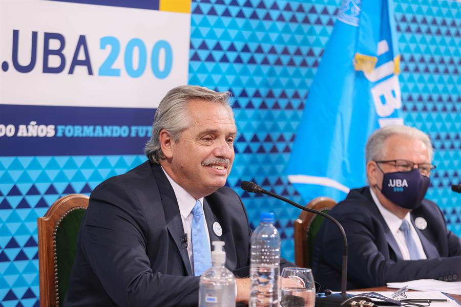 El presidente de Argentina, Alberto Fernández, en evento. (EFE)