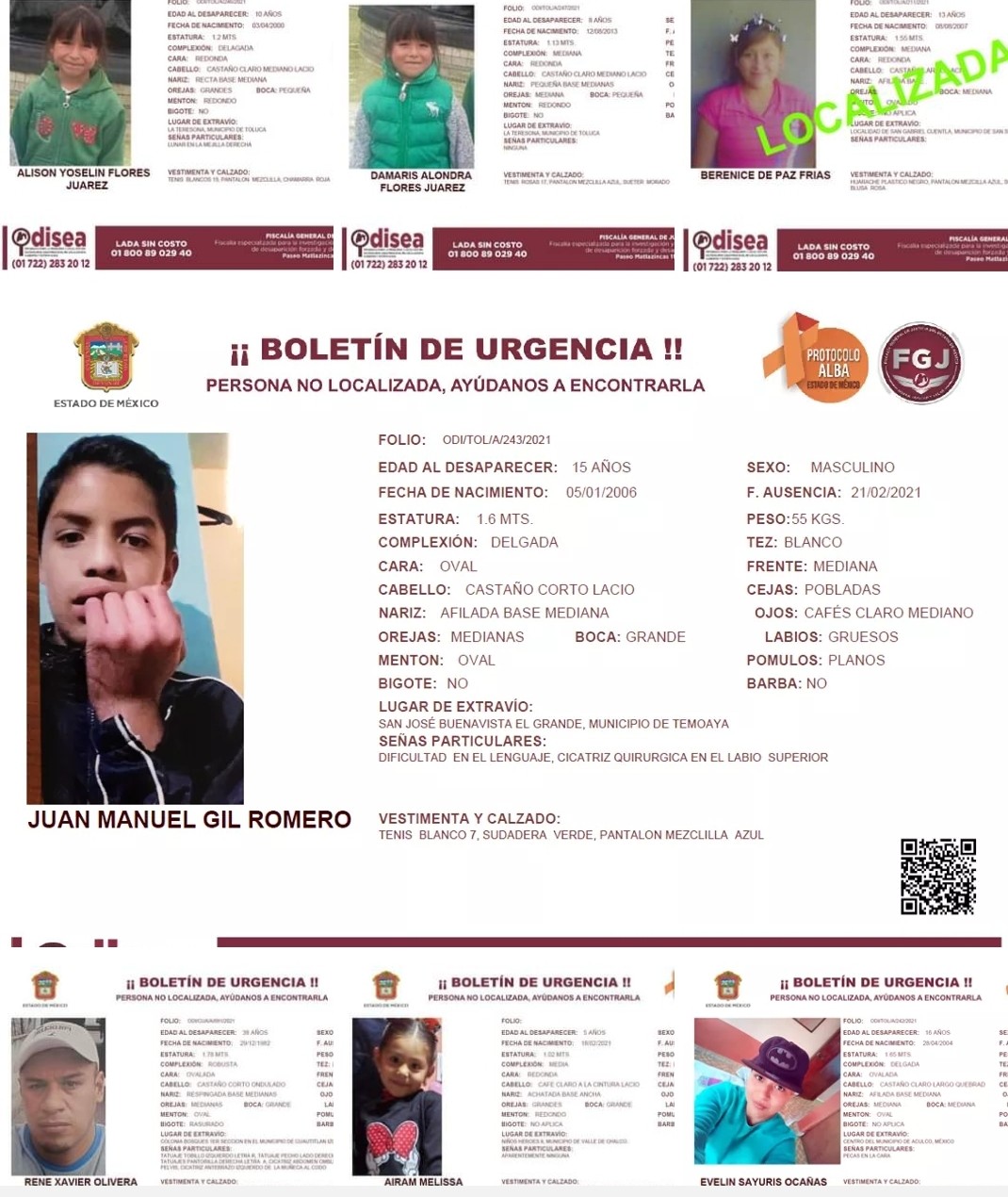 De los localizados, 14 fueron víctimas de algún delito. (Especial)