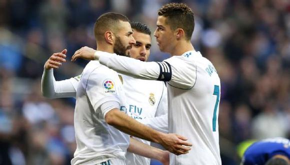 Cristiano Ronaldo y Karim Benzema (AFP)