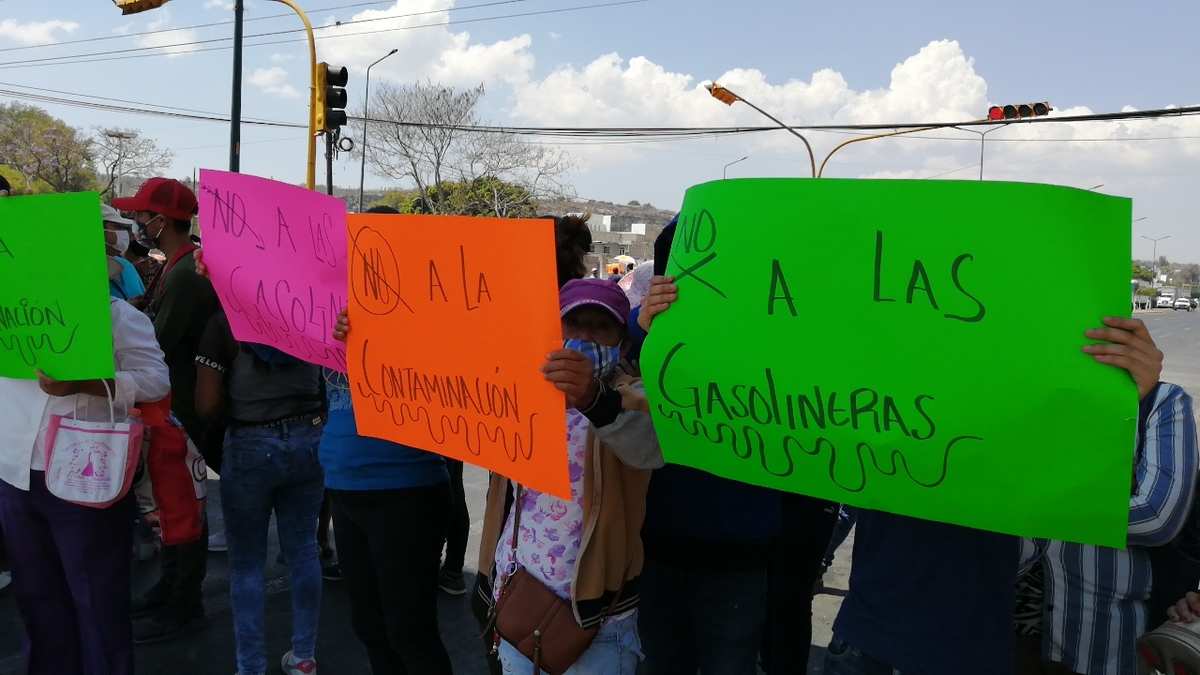 Protesta en San Lorenzo Teotipilco. (Apolonia Amayo)