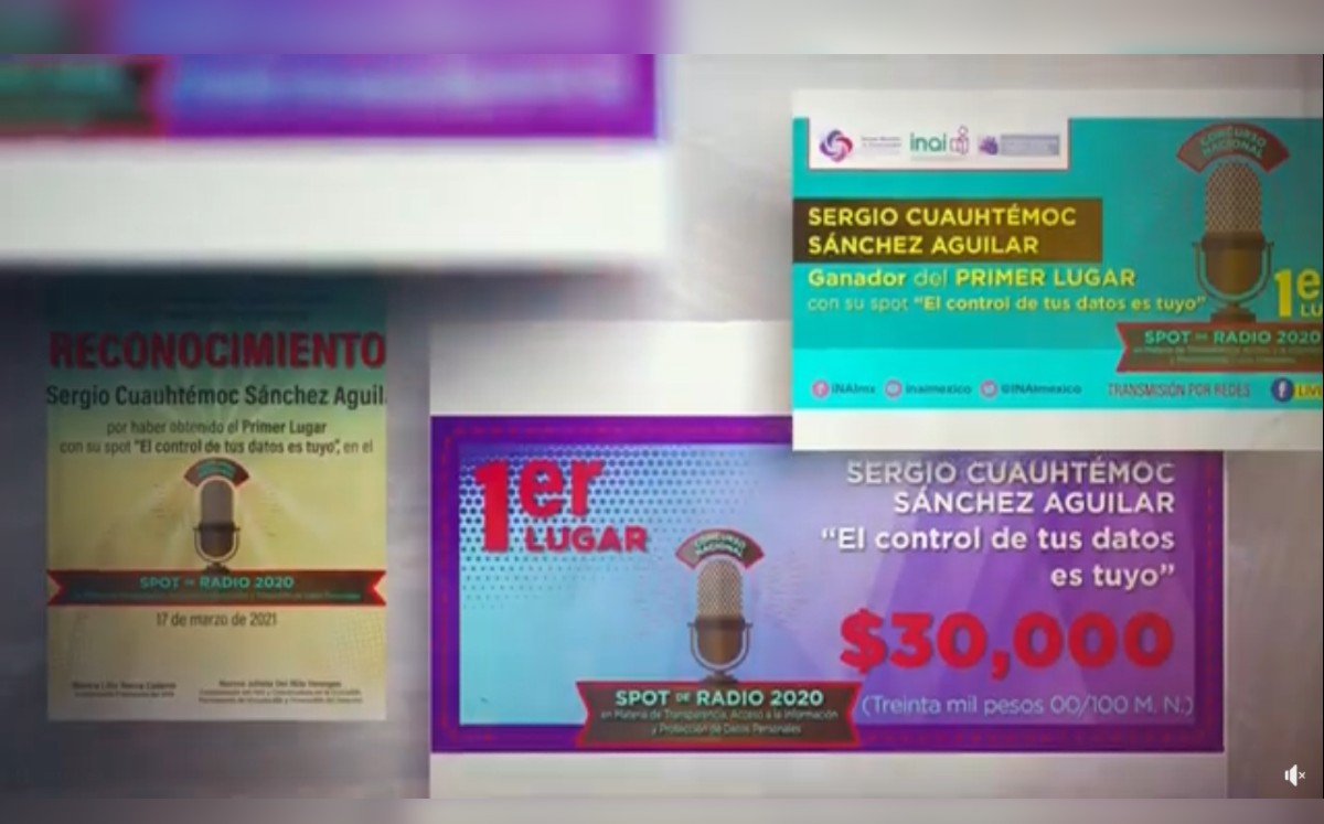 El Concurso Nacional de Spot de Radio 2020 fue organizado por el INAI. | Captura