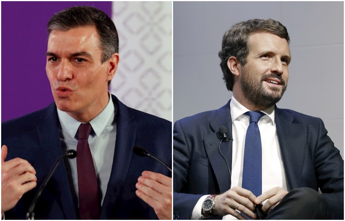 Pedro Sánchez, presidente de España, y Pablo Casado, líder del Partido Popular. | EFE