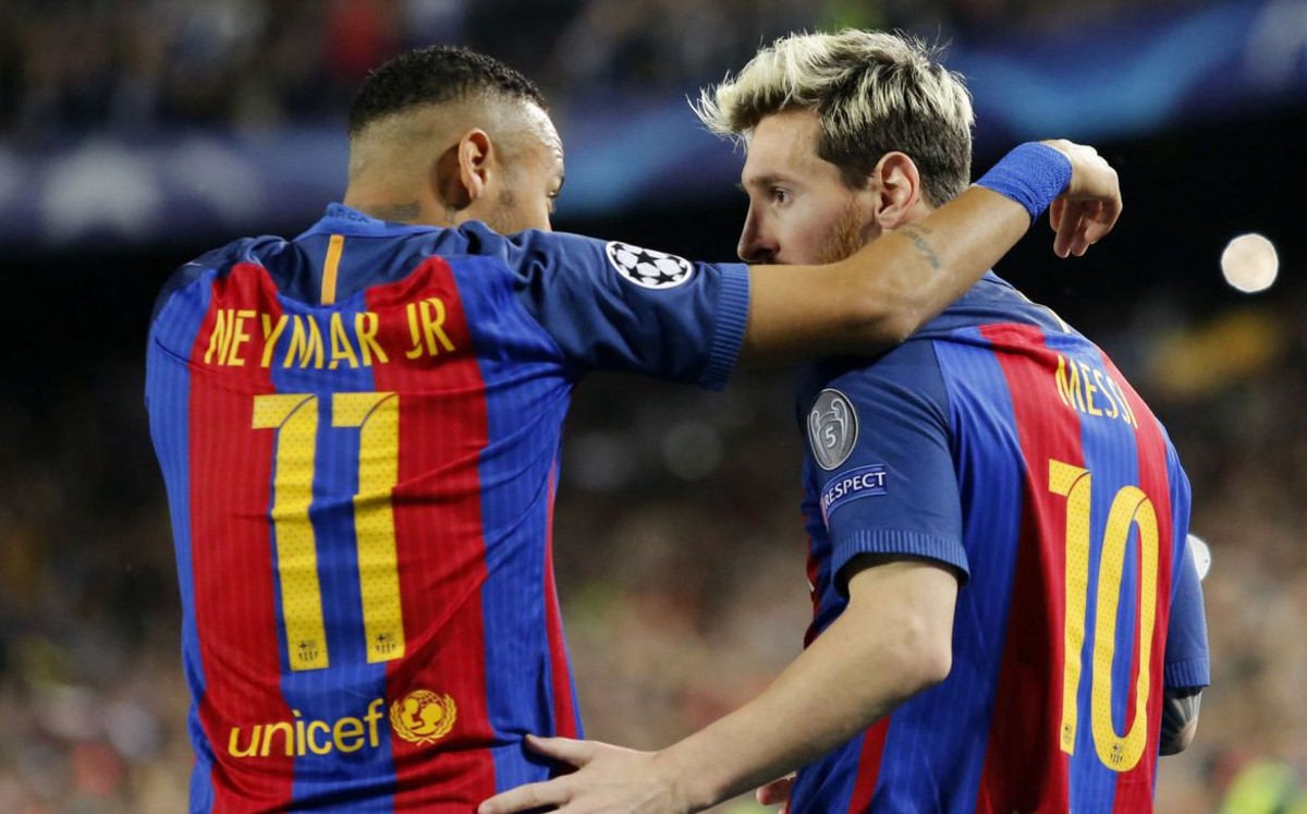 Neymar y Lionel Messi (AFP)