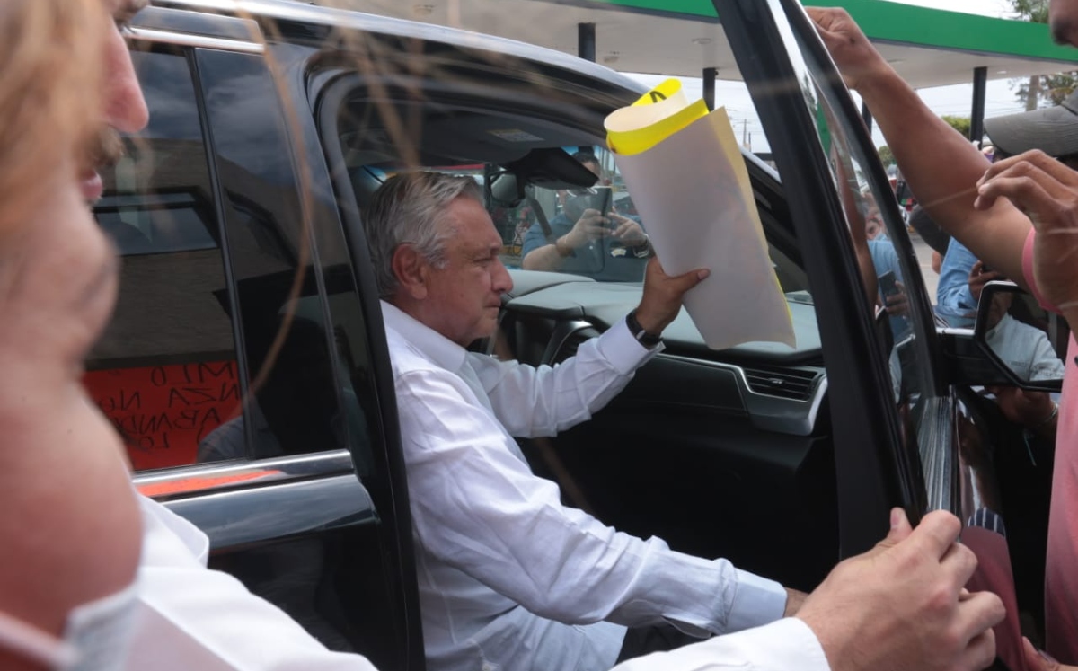 El presidente Andrés Manuel López Obrador en gira por Veracruz. (Jesús Quintanar)