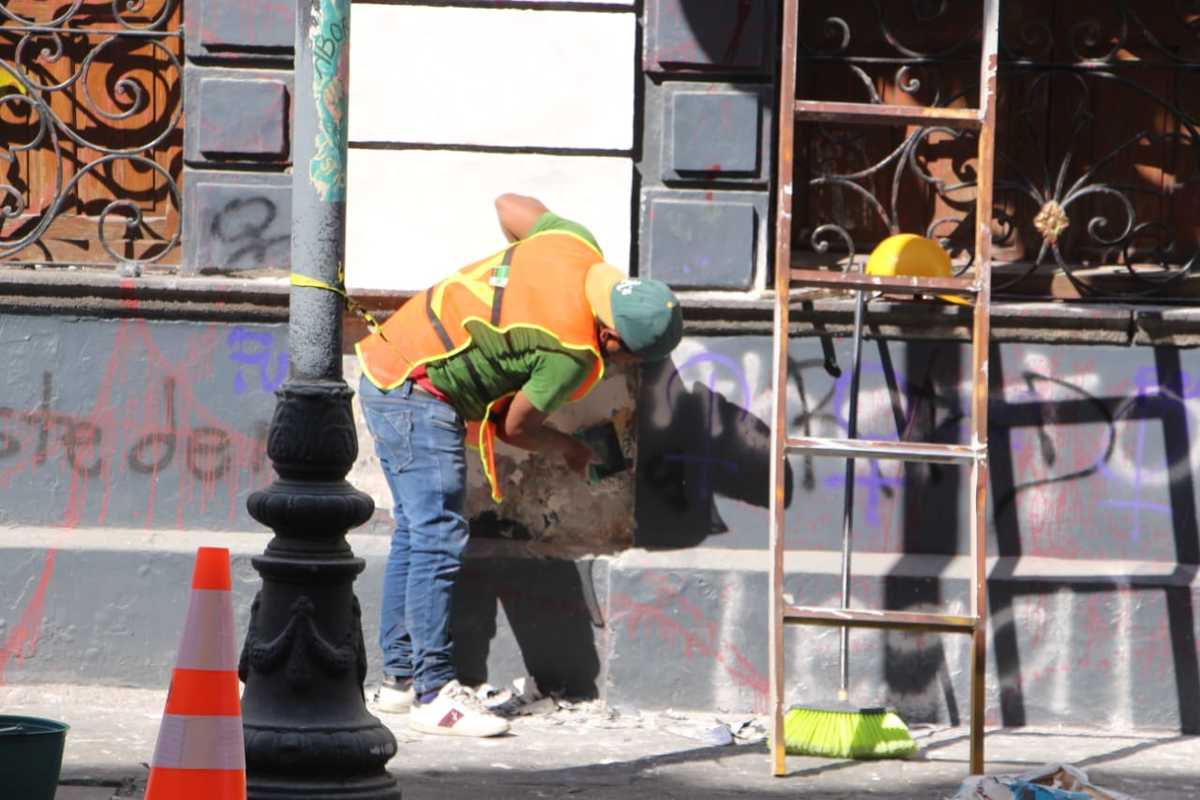 Restauración de inmuebles afectados en el 8M. (Melanie Torres)