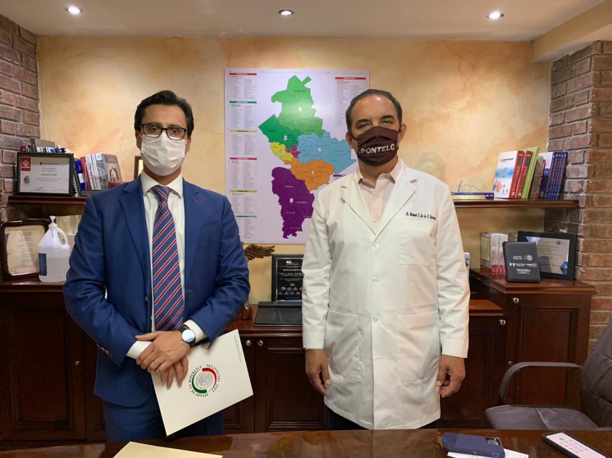 El senador del PAN, Jesús Horacio González, sostuvo una reunión con el secretario de Salud Estatal. Foto: Especial
