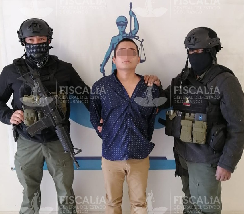 Mario Othoniel “N”, presunto extorsionador de Tamaulipas detenido en Durango. (Cortesía)